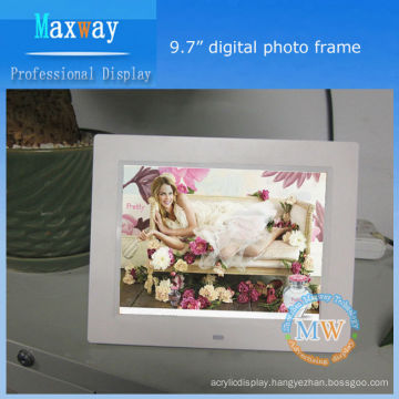 Support Multi-language 9.7 inch digital photo frame